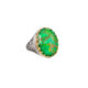 Εντυπωσιακό δαχτυλίδι Gerochristos διακοσμημένο με μια ντουμπλέτα πέτρα οβάλ κοπής πράσινη τιρκουάζ και καθαρό κρύσταλλο χαλαζία