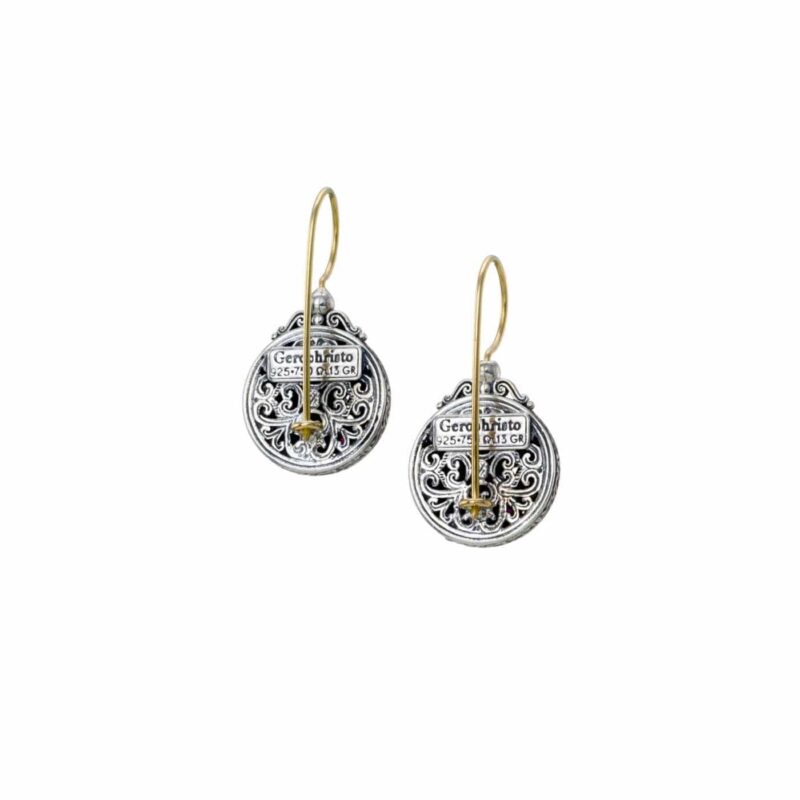 Solid gold and sterling silver Gerochristo filigree drop earrings - Image 2