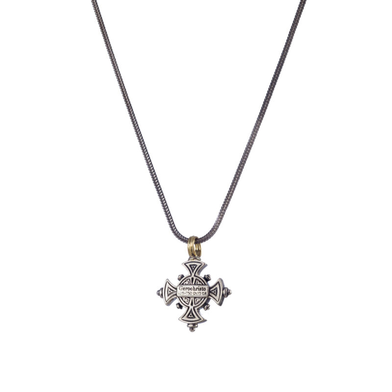 Gerochristo solid gold & sterling silver Byzantine cross - Image 3