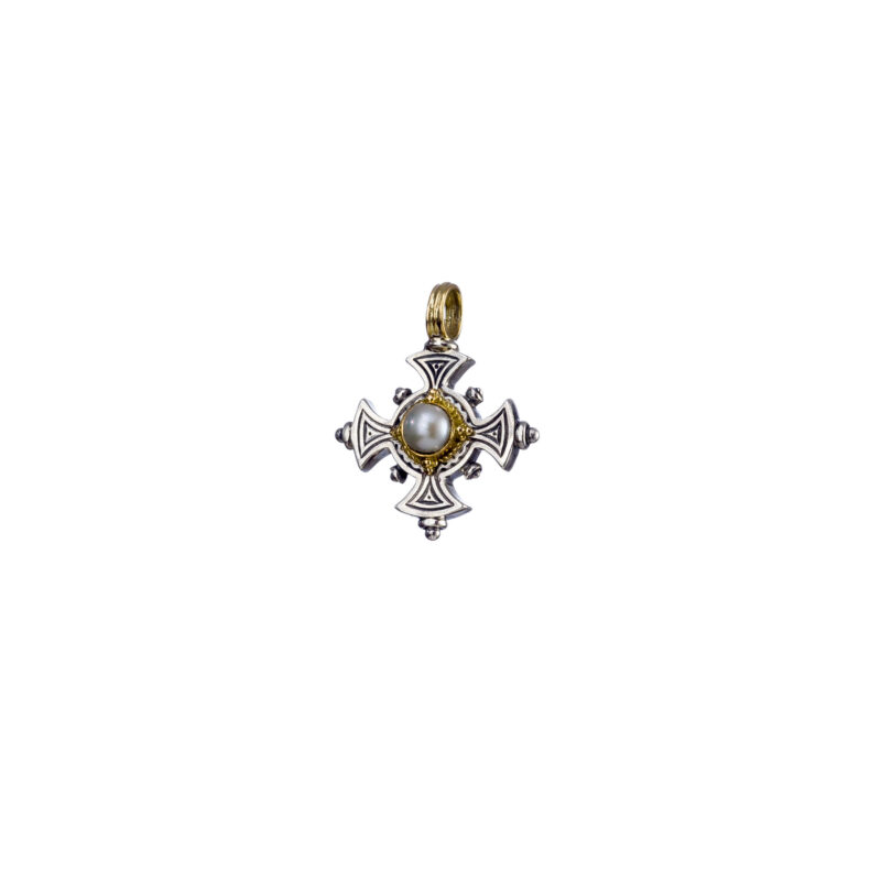 Gerochristo solid gold & sterling silver Byzantine cross - Image 2
