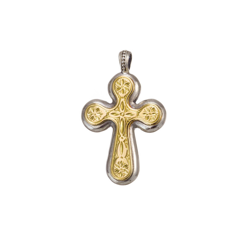 Gerochristo solid gold & silver Byzantine cross