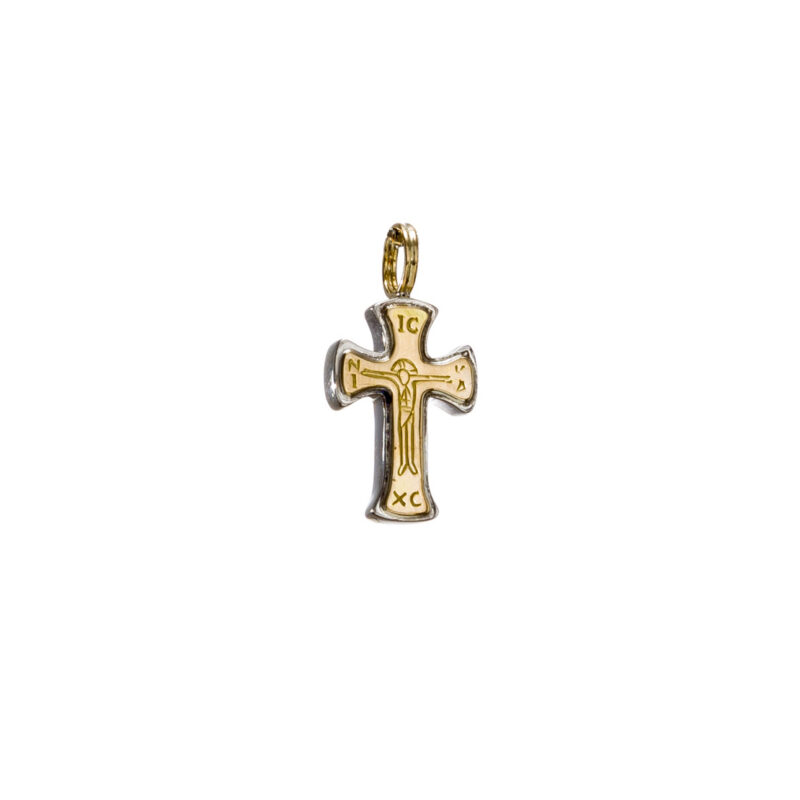 Gerochristo solid gold & silver Byzantine IC XC NI KA cross - Image 3