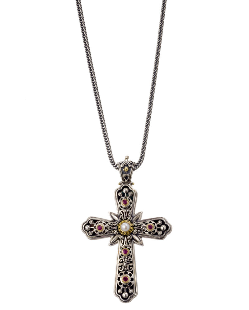 Byzantine solid gold and sterling silver Gerochristo cross - Image 4