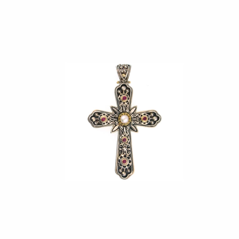 Byzantine solid gold and sterling silver Gerochristo cross - Image 3