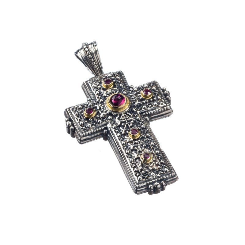 Byzantine solid gold and sterling silver Gerochristo cross