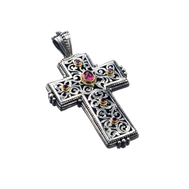 Byzantine solid gold and sterling silver Gerochristo cross