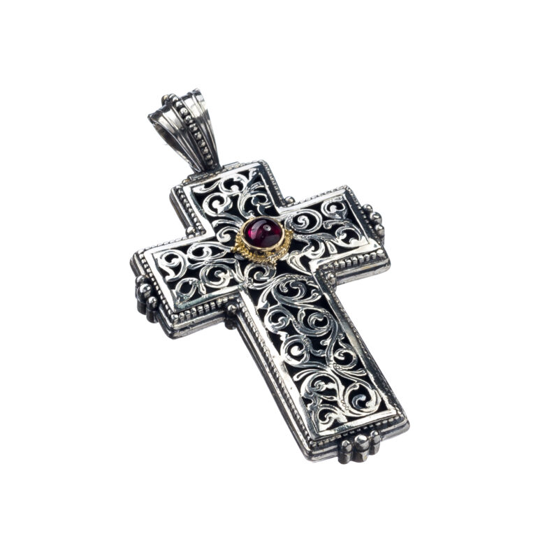 Byzantine solid gold and sterling silver Gerochristo cross