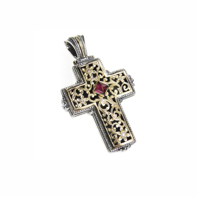 Byzantine solid gold and sterling silver Gerochristo cross