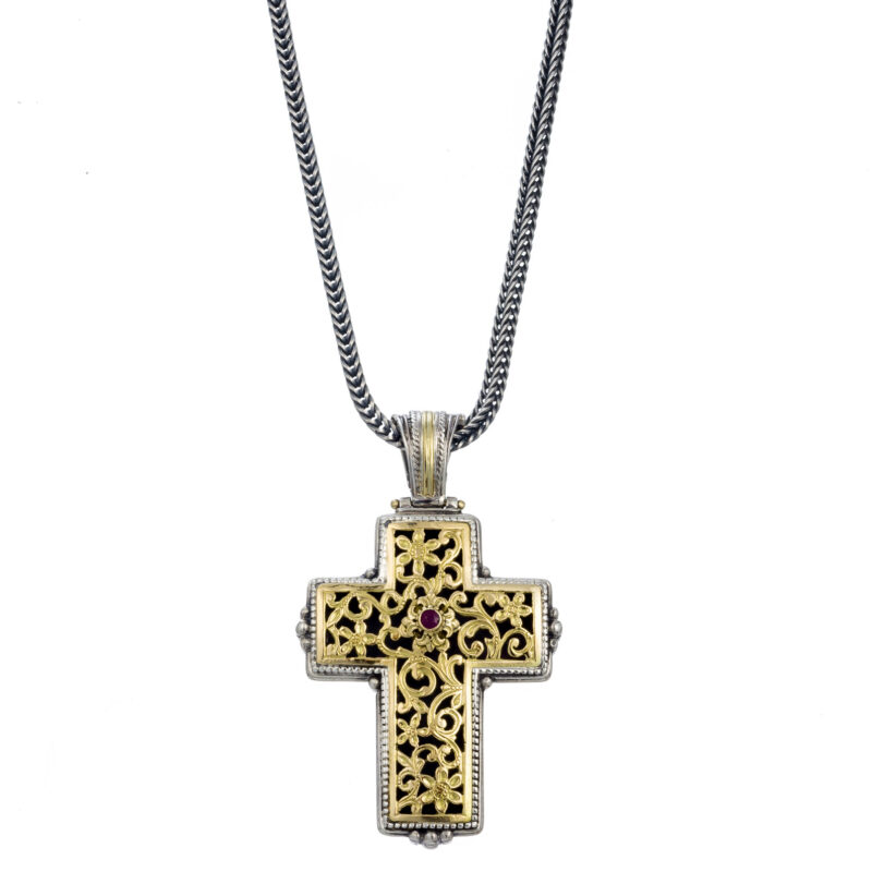 Byzantine solid gold and sterling silver Gerochristo cross - Image 3