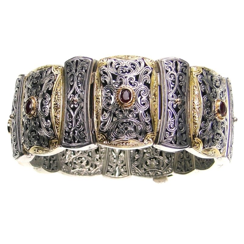 Gerochristo solid gold & sterling silver Byzantine bracelet - Image 2