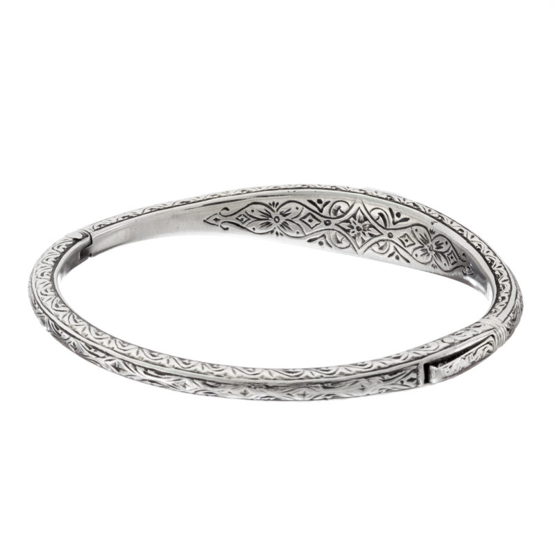 Gerochristo solid gold & sterling silver Byzantine bangle bracelet - Image 2