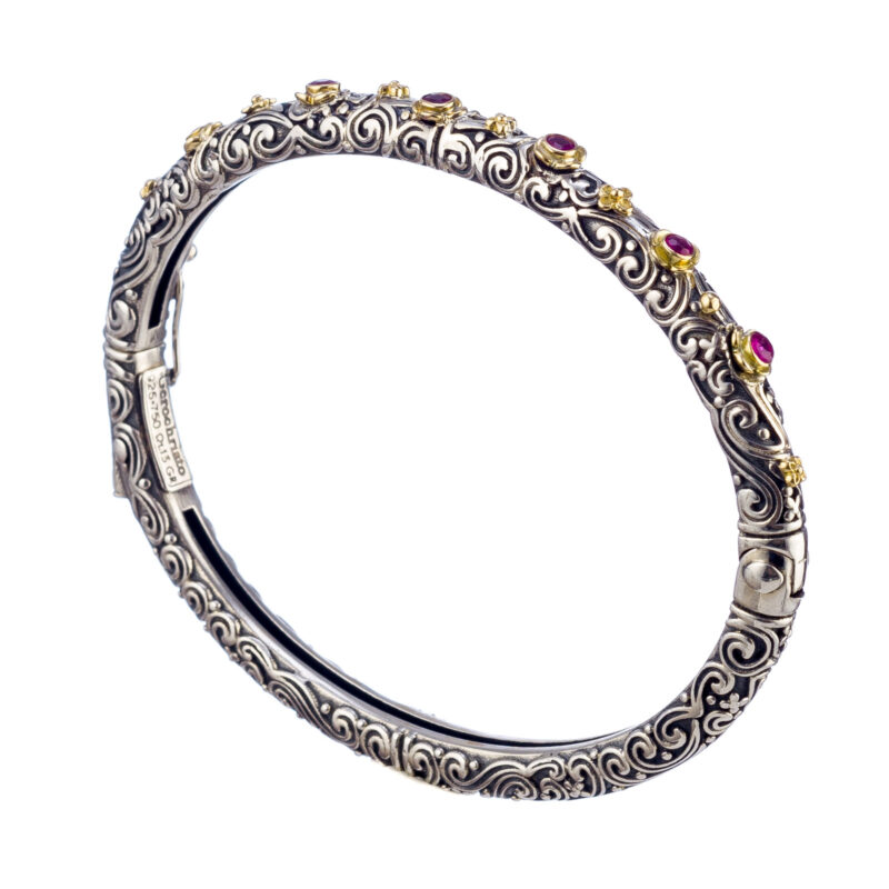 Gerochristo solid gold & sterling silver Byzantine bangle bracelet - Image 2