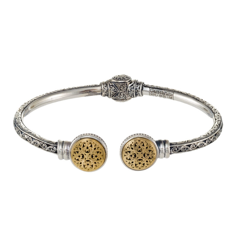 Gerochristo solid gold & sterling silver cuff bracelet
