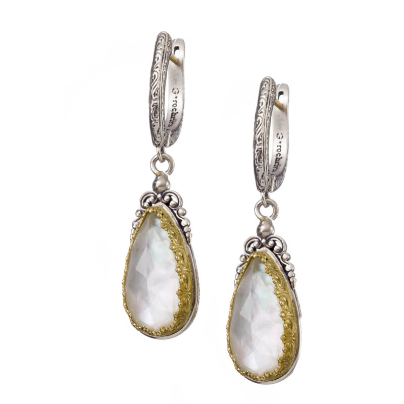 Solid gold and sterling silver Gerochristo dangle earrings