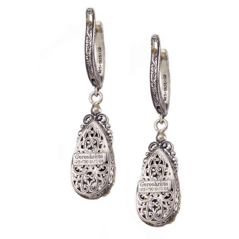 Solid gold and sterling silver Gerochristo dangle earrings - Image 2