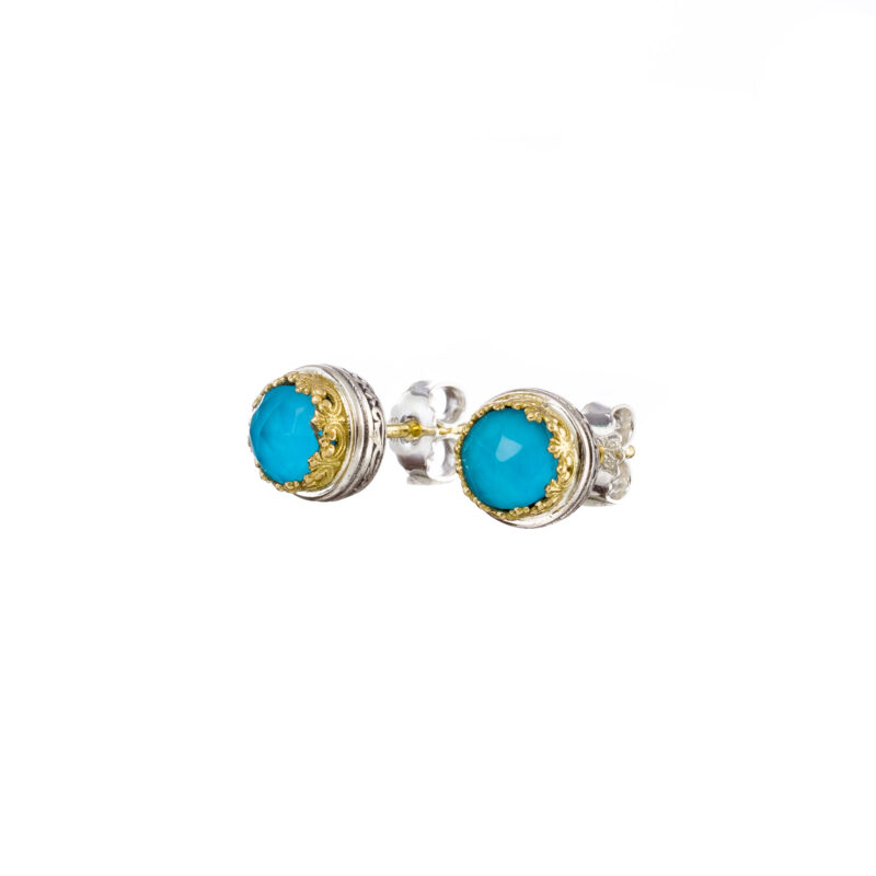 Solid gold and sterling silver Gerochristo stud earrings