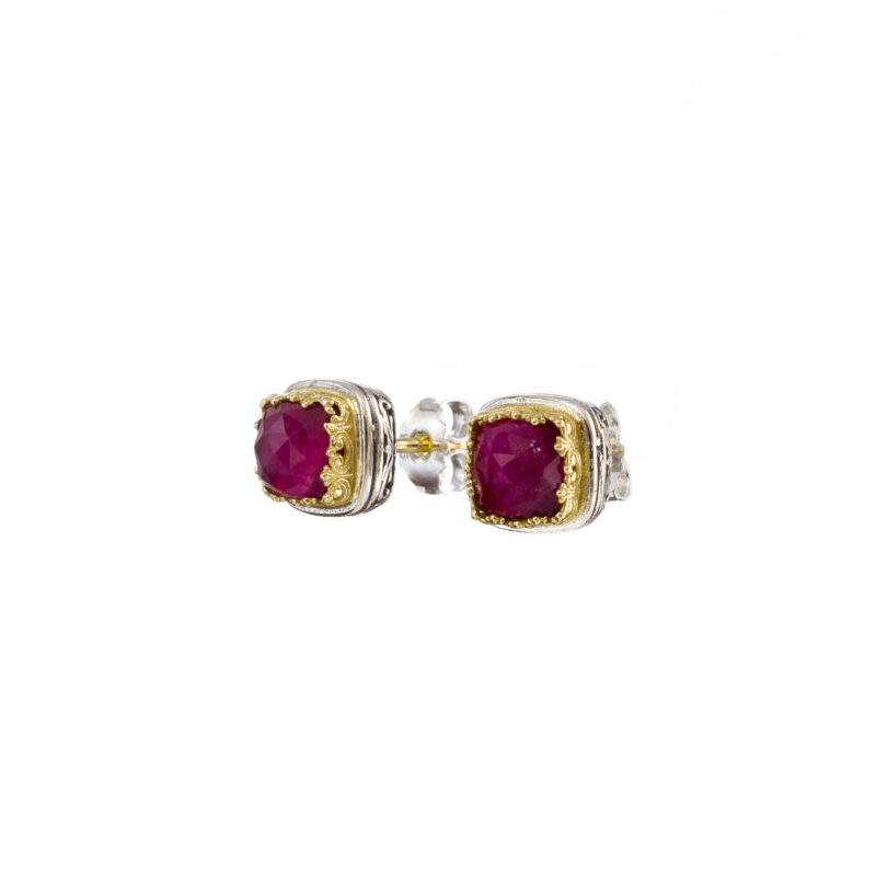Solid gold and sterling silver Gerochristo stud earrings