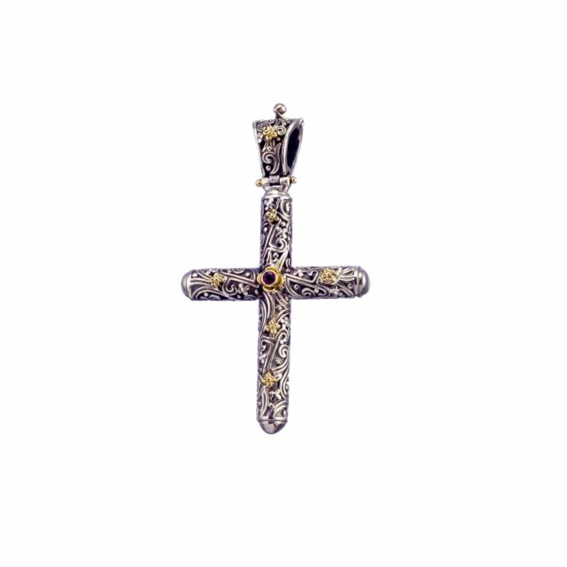 Byzantine solid gold and sterling silver Gerochristo cross