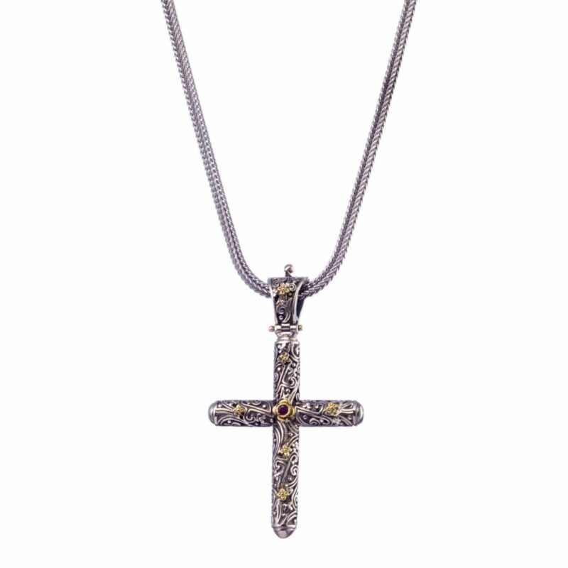 Byzantine solid gold and sterling silver Gerochristo cross - Image 3