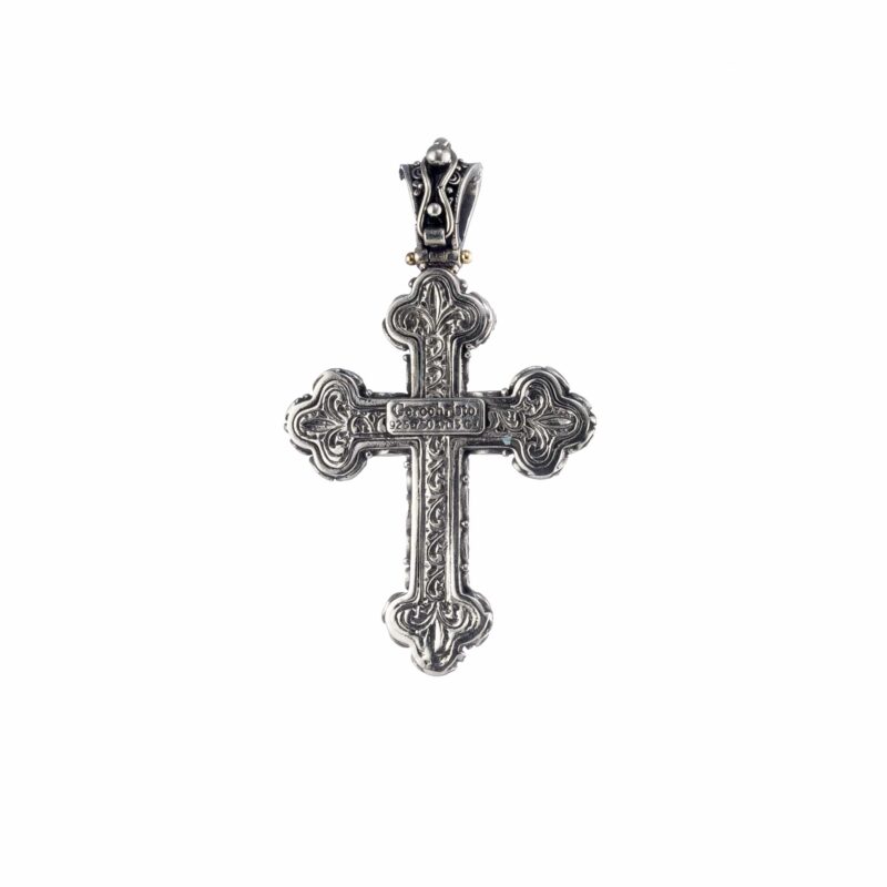 Byzantine solid gold and sterling silver Gerochristo cross - Image 4