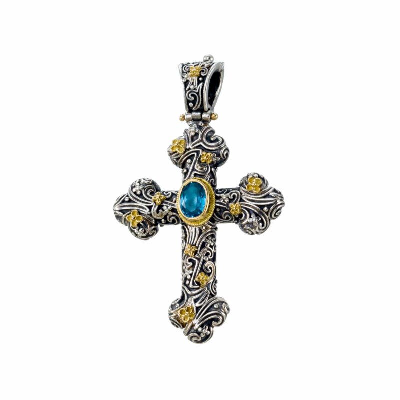 Byzantine solid gold and sterling silver Gerochristo cross - Image 3