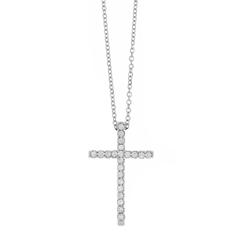 White Gold Diamond Cross - Image 2