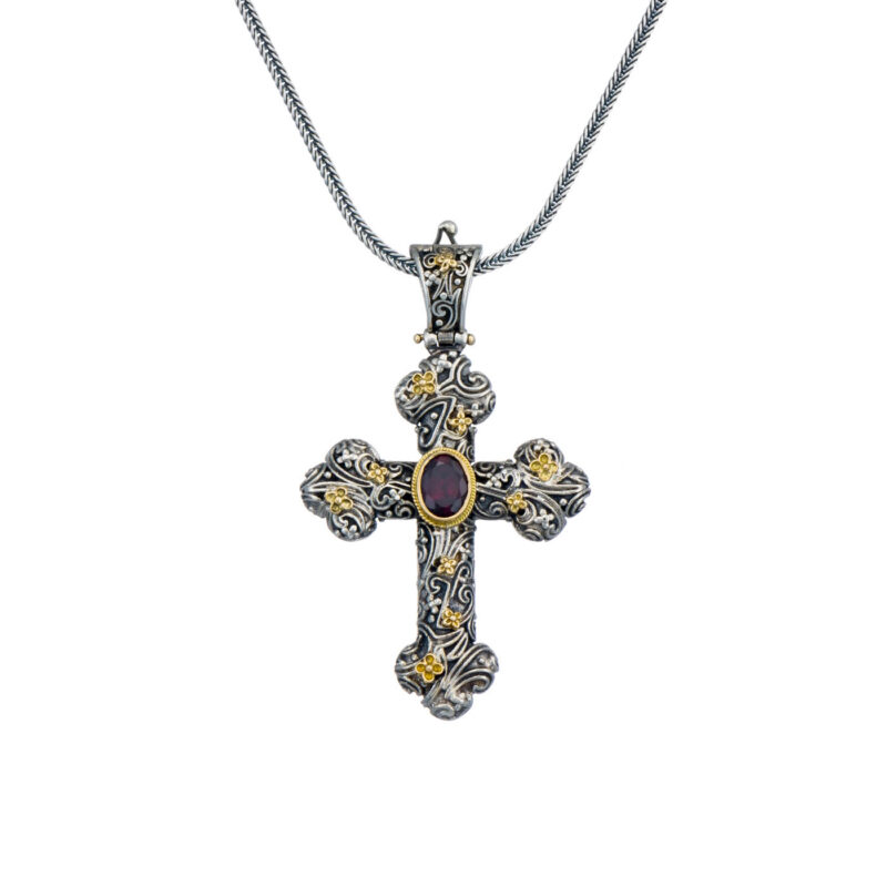 Byzantine solid gold and sterling silver Gerochristo cross - Image 2